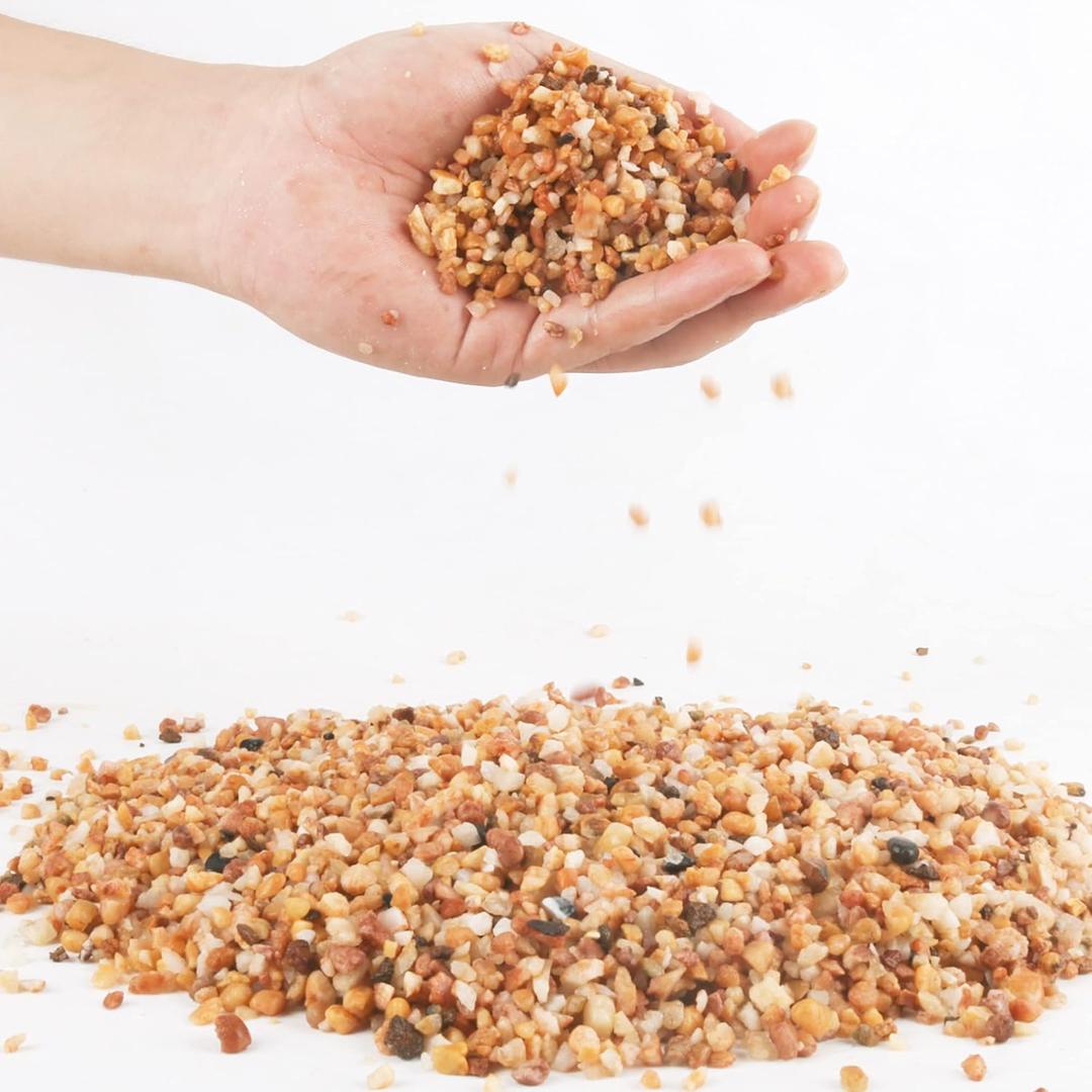 3lb Cactus Pea Gravel Rocks,1/5 Inch Pebbles for Indoor Plants, Natural Succulent Rock and River Rocks Decorative for Aquariums, Vases, Terrarium, Outdoor Gardening, Top Dressing for Potted Plants (Mixed Colorful)