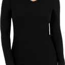 Fruit of The Loom Women's Micro Waffle Thermal V-Neck, XL