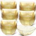 Tanlade 50 Pcs Gold Square Plastic Serving Bowls 8 oz Disposable Snack Salad Bowl Small Party Candy Bar Containers Taco Bar Serving Dishes for Buffet Chips Fruit