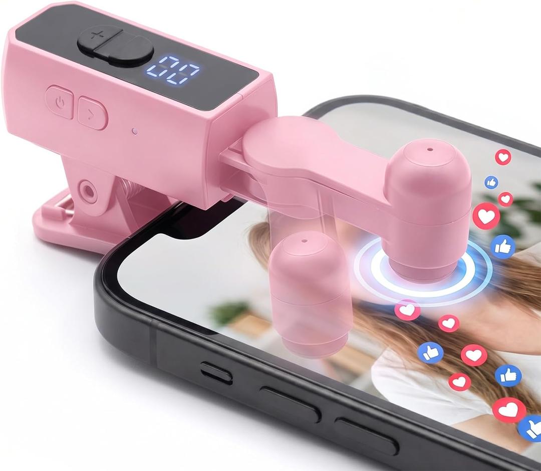 Wireless Rechargeable Auto Clicker for iPhone，Tapper for Tiktok Live, Screen Tapper, 107 Adjustable Speed, Auto Screen Tapper for Live Stream, Games, Repetitive Task, Purchases (Pink)