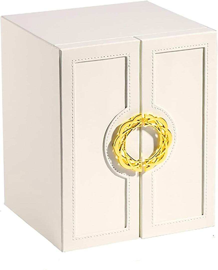 Jewelry Boxes & Organizers for Women Teen Girls Large Jewelry Organizer Box Faux Leather Jewelry Organizers and Storage Kids joyeros organizador de mujer Big Jewelry Case Jewelry Storage (cream)