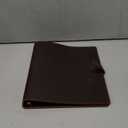 Fan&Ran Leather 3 Ring Binder, 1" Round Rings for 8.5"x11" Paper and Sheet Protectors, Interior Pockets & Snap Closure, Letter Size, Vintage Brown