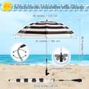 2 Pcs Beach Umbrella, Cream, 48 inches