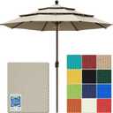 EliteShade USA 10-Year-Non-Fading 10ft 3-Tier Market Patio Umbrella, Commercial Grade Outdoor Table Umbrella with Crank Open, Windproof & UPF 50+ UV Protection, Heavy Duty Ventilation for Garden, Deck, Pool, Backyard, Beach & Bistro, No Tilt, Antique Beige