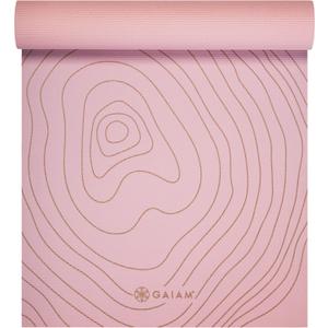 Gaiam Yoga Mat - Premium 6mm Print Extra Thick Non Slip Exercise & Fitness Mat for All Types of Yoga, Pilates & Floor Workouts (68"L x 24"W x 6mm Thick) (Topo Sherbet)