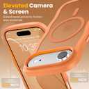 for iPhone Air Case Cute Wavy Matte Orange |Compatible with MagSafe,Color-Matched Lanyard,Military Grade Shockproof,Slim & Durable,Travel-Ready & Stylish