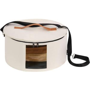 Hat Box Hat Storage Box 16'' x 8'' Travel Hat Box Hat Boxes with Lids Round Hat Boxes for Women Storage Hat Foldable Box for Travel Stuffed Animal Toy Storage Bin with Lid (White)