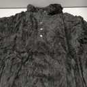 BLENCOT Womens Casual Button Down Collar Pullover Fleece Sweatshirt Long Sleeve Tops Warm Sherpa Coat Jacket Pockets, L