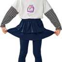 Resinta 2 Pack Girls Leggings Uniform Pants Legging with Skirts Stretch Warm Pant 4-14 Years (Red)