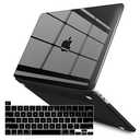IBENZER Compatible with MacBook Pro 13 Inch Case M2 M1 2026 2025 2024 2023 2022 A2338 A2289 A2251 A2159 A1989 A1706 A1708, Hard Shell Case & Keyboard Cover for Mac Pro 13, Crystal Black, T13CYBK+1