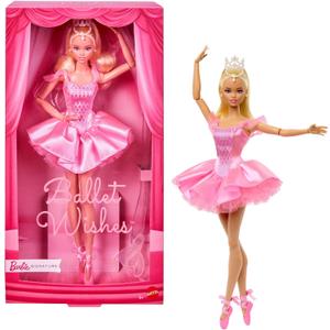 Barbie Signature Ballet Wishes Doll, Collectible Fashion Doll in Satiny, Pink Tutu with Blonde Hair and Giftable Packaging