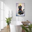 MNFGMH Black Cat Christmas Tree Canvas Painting Merry Christmas Cute Cat Poster Funny Xmas Home Decor Holiday Gift For Christmas Canvas Roll 16x24 inch (Color4-Unframed)