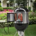 Stainless Steel Grill Cooking Smoking Attachment, Charcoal, Rib Hanging System for Weber 22 inch Kettle Grills - Turns Your Kettle into Smoker