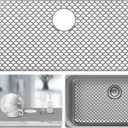 Sink Protectors for Kitchen Sink - Large 28.4"x 15" with Rear Drain Hole Heat Resistant Easy Clean Non-slip Silicone Kitchens Sinks Mat for Bottom of Kitchen Sinks Stainless Steel(Grey)-72x38CM