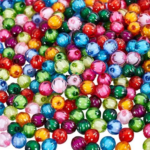 350pcs 12mm Acrylic Bubblegum Color Beads for Pen Making Jewelry Bracelets Pumpkin Beads
