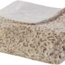 Madison Park Zuri Soft Plush Luxury Oversized Faux Fur Throw Animal Stripes Design, Faux Mink On The Reverse, Modern All Seasons Blanket for Bed, Sofa Couch, Office, Leopard, 60x70