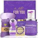 Mothers Day Grandma Gifts Care Package, Grandma Gifts from Grandkids Lavender Relaxing Spa Basket, Unique Self Care Get Well Soon Gift