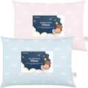 KeaBabies 2-Pack Toddler Pillows 2 Year Old to 5-13x18 Soft Organic Cotton Kids Pillow for Sleeping, Travel, School, Daycare, Nap, Toddler Bed, Machine Washable, Without Pillowcase (Pastel Rainbow)
