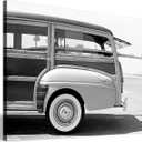 Hardy Gallery Coastal Wall Art Surfboard Pictures: Beach Wall Decor Seaside Black White Car Artwork Surfing Ocean Print in Canvas Painting for Bathroom 45" x 30"