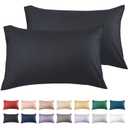 Warmstar Cotton Pillow Cases King Size Set of 2, 600 Thread Count Pillowcases 20x36 Inches, Soft Long Staple Cotton Pillowcases Breathable with Envelope Closure, Black