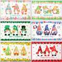 6 Pcs Easter Gnome Doormat Summer Day Doormat Spring Holiday Welcome Mat 4th of July Door Mat Sunflower Gnome Decorative for Outdoor Indoor Entrance Decor(Classic)