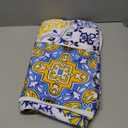 ittsmnt Arch Backdrop Covers Mediterranean Patchwork Tile Theme Arched Background Stand Cover for Birthday Banquet Porcelain Parties Decorations