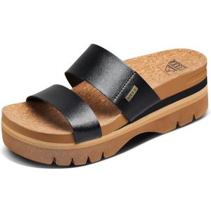 REEF Cushion Vista Higher Women's Platform Fashion Sandal, Arch Support, Ultra Soft Cushion Footbed (Black, 7.5)