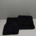 H.VERSAILTEX Black Bathroom Rug Set 2 Piece, Bath Mats for Bathroom Floor, Super Thick Soft Shaggy Chenille Bath Mats Machine Washable, Dry Fast Water Absorbent Bath Mats (20" x 32"/17" x 24")