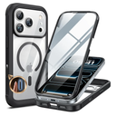 Miracase for iPhone 17 Pro Max Case 6.9" FullBody Phone Case with Builtin Glass Screen Protector& Full Camera Protector,[Magnetic with MagSafe] Drop Proof 17 ProMax Cover, Clear, Magnetic Classic Black