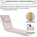 Outdoor Chaise Lounge Cushions Set of 2, Waterproof Fade Resistant Patio Lounger Cushion with Removable Cover, Replacement Sun Lounger Pad for Pool Deck Lawn (Soymilk, 80 * 26 * 3 inch)