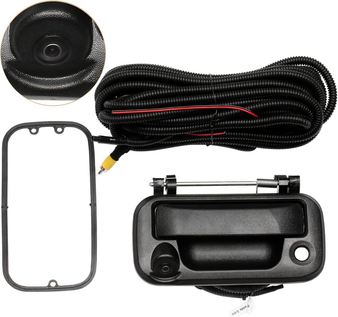 Rear View Camera, w/ Tailgate Handle, Compatible with 2005-2014 Ford F150, 2008-2016 F250 F350 F450 F550 Super Duty, 2007-2010 Explorer, 170 Viewing Angle, Backup Camera Kit, Back Up Reverse Camera (Black)