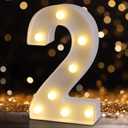 LED Marquee Numbers, 2026 Light Up Numbers for Party, Small Light Up Letters, Battery Powered Lighted Number for Birthday or Home Decor (White)
