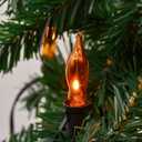 Flickering Flame Light Bulbs 1W, C7 E12 Incandescent (12 Pack), UL Listed 2200K Orange, Candelabra Bulbs for Window Candles, Chandeliers, Halloween Night Lights, C7 String Light Replacement