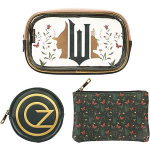 Bioworld Universal Wicked: Part One 3-Piece Cosmetic Pouch Set with Emerald City Design