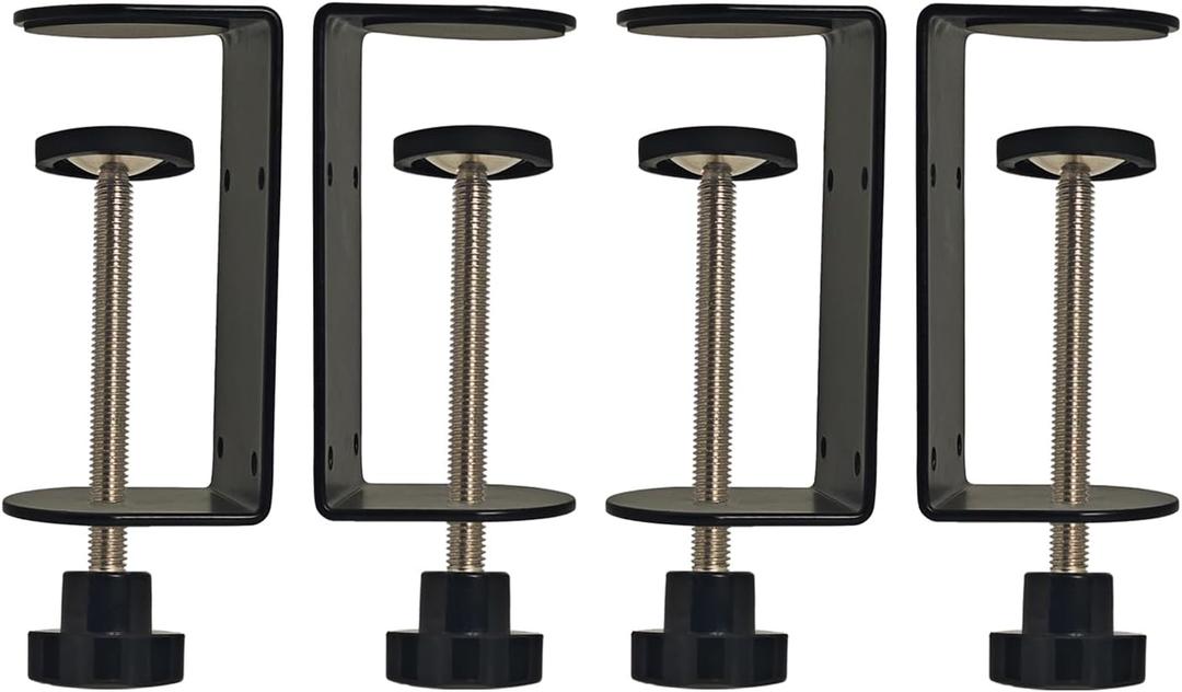 3 inch C-Clamp with Four Small Holes in the back, 4-Pack Adjustable Desk C Clamps for Range 0.35"~3.37", Versatile Clamp for Brake, Parts Assembly, Fastening, Welding, Woodwork, Metal Work