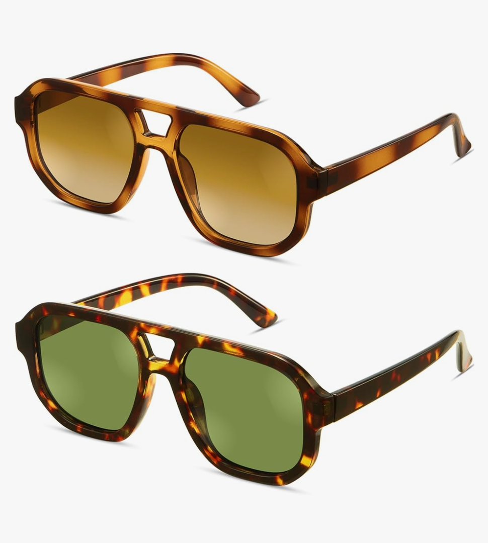 livho Trendy Polarized Square Aviator Sunglasses Women Men Square Eyewear Frame, Retro Sun Glasses for Women Men 2025 Shades