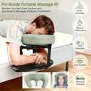 Massage Headrest for Bed(with Extra Long Armrest Shelf), Adjustable Massage Face Cradle at Home, Portable Massage Table Kit for Sleeping Mattress, Face Down Pillow After Eye Surgery