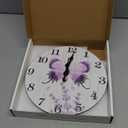 XFM Farmhouse Butterfly Wall Clock Purple Lavender Wooden Clocks 10 Inch Silent Non-Ticking Battery Operated Decorative Round Clock for Women Bedroom Living Room Kitchen