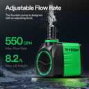 VIVOSUN 550GPH Submersible Fountain Water Pump for Pond, Aquarium, Statuary | 2000L/H, 35W, Ultra Quiet Water Pump with 8.2ft. High Lift and 6.5ft. Power Cord, 3 Nozzles for Hydroponics