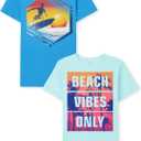 The Children's PlaceThe Children's Place Boys Short Sleeve Graphic T- Shirt 2-PackSurfer/ Beach Vibes OnlySmall (5/ 6)