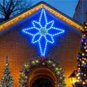 43"x32" Extra Large Christmas Bethlehem Star Shaped Lights Outdoor Window 125 LED Christmas Star Plug Operated Lights Nativity Holy with Timer and 8 Functions for Xmas Holiday Party Decor