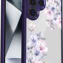 for Samsung Galaxy S25 Ultra Case [Buffertech 6.9ft Military-Grade Drop Protection] [Anti Peel Off Tech] Clear TPU Bumper 5G Phone Case Cover Design (Foliolosa)