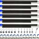 Universal Trampoline Enclosure Poles Replacement Kit 6 Straight Poles & Hardware for 10, 12, 14, 15FT Trampoline Frames