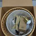 Plug in Pendant Light Rattan Hanging Lights with Plug in Cord, Woven & Fabric 2 in 1 LampShade, Hanging Lamp Plug in for Bedroom Living Room Kitchen Island (Bulb Included) (Beige)