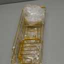 Veken Adhesive Shower Caddy 6-Pack,Gifts for Women Mom,Heavy Weight Bearing,Large Wall Mounted Bathroom Shelves Rack,Organizer Storage Accessories with Soap Dish&Toothbrush Holder,Bright Gold (6-Piece Set for Master Bathroom(Rustproof Upgrade))