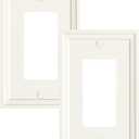 2-Pack Decorator Outlet Cover Plate, Black Decorative Switch Plates and Outlet Covers, Natural Bamboo Fiber Wall Plates for Electrical Outlets, Receptacle, GFCI Outlet, Dimmer Switch