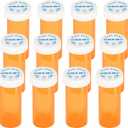 Plastic Medicine Pill Bottles with Child Resistant Caps - Push Down and Turn - Prescription Vial, Medicine Container, Pill Cases Dispenser Organizers (12pcs, 6 Dram)