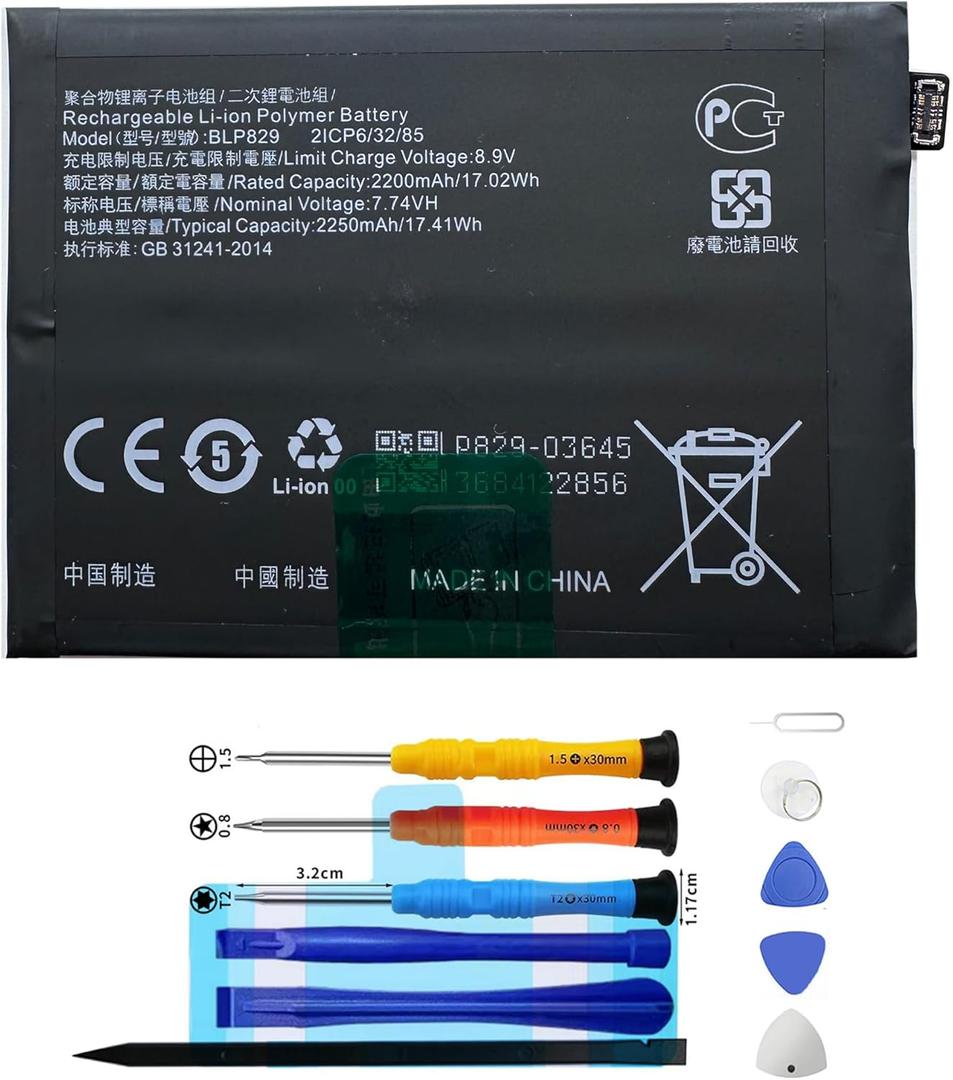 BLP829 Replacement Battery for OnePlus 9 1+9 Battery,Rechargeable 0 Cycle Battery Compatible with OnePlus 9 1+9 Suitable for China and India Version is 8.1mm Thick and Weighs 183 Grams