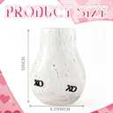 Skylety Valentine's Day Icon Glass Vase Icon Pink & White Flower Vase 5.75'' x 4.25'' Hand Blown Table Centerpiece for Him Her Valentine's Day Wedding Housewarming Gifts Home Decor(Black Xo)