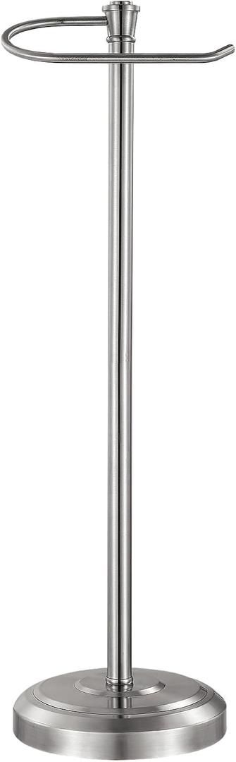 Brushed Nickel Toilet Paper Holder Free Standing, 25" H 304 Stainless Steel Toilet Paper Stand for BathroomWeighted Base Floor Tissue Roll Holder,Toilet Roll Stand